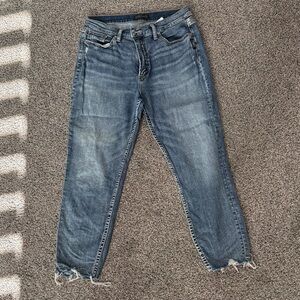Silver Jeans Calley Women's Distressed Blue Ankle Jeans